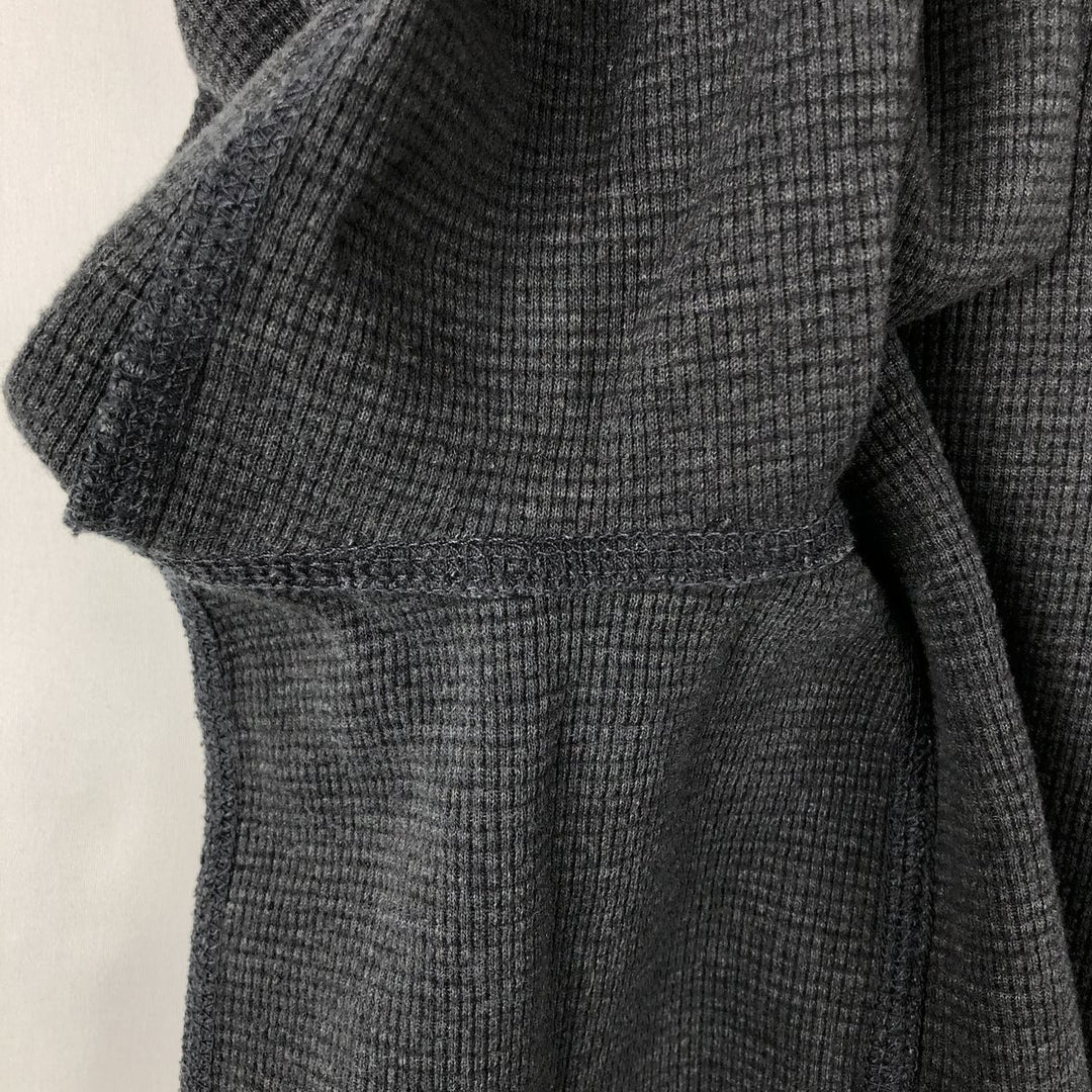 Eddie Bauer Men's Thermal Long Sleeve T-Shirt, Waffle Henley, Size L cotton Charcoal Vintage Second Hand