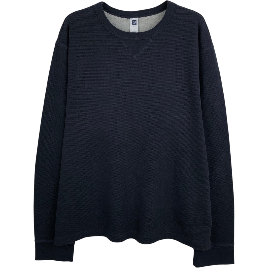 GAP Thermallon T-shirt, Honeycomb, Men's L size cotton navy blue type Vintage Second Hand