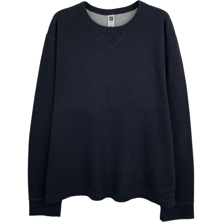 GAP Thermallon T-shirt, Honeycomb, Men's L size cotton navy blue type Vintage Second Hand