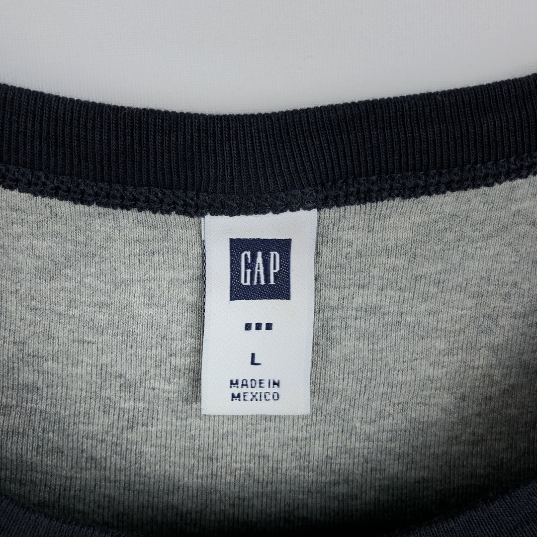 GAP Thermallon T-shirt, Honeycomb, Men's L size cotton navy blue type Vintage Second Hand