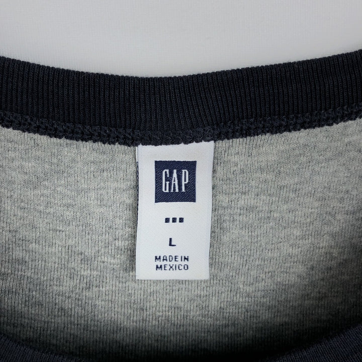 GAP Thermallon T-shirt, Honeycomb, Men's L size cotton navy blue type Vintage Second Hand