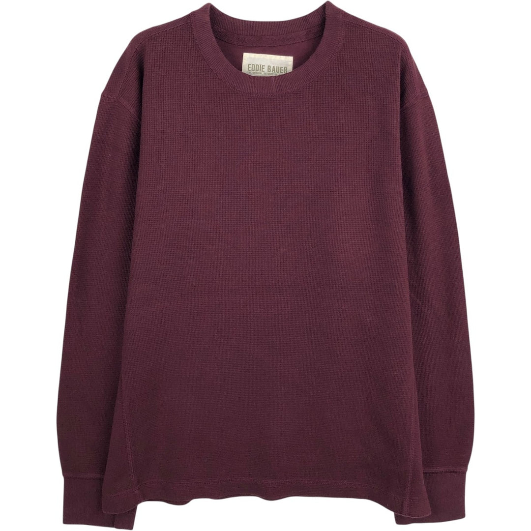 Eddie Bauer Thermal T-Shirt, Waffle, Men's Size M cotton Red type red-purple Vintage Second Hand