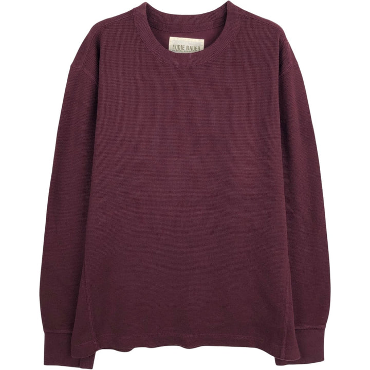 Eddie Bauer Thermal T-Shirt, Waffle, Men's Size M cotton Red type red-purple Vintage Second Hand