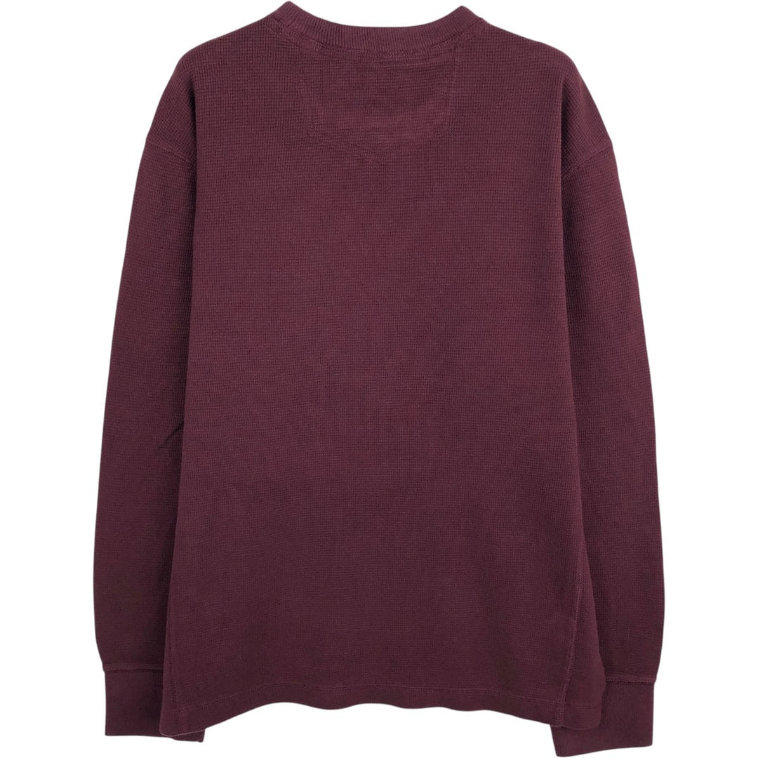 Eddie Bauer Thermal T-Shirt, Waffle, Men's Size M cotton Red type red-purple Vintage Second Hand