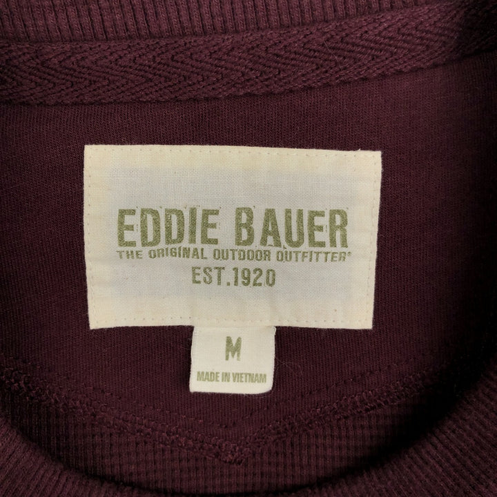 Eddie Bauer Thermal T-Shirt, Waffle, Men's Size M cotton Red type red-purple Vintage Second Hand