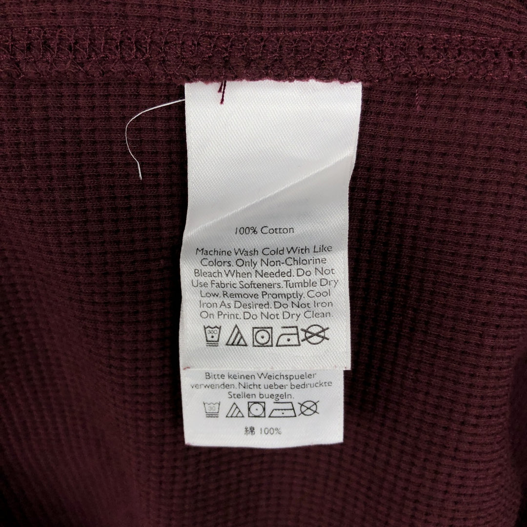 Eddie Bauer Thermal T-Shirt, Waffle, Men's Size M cotton Red type red-purple Vintage Second Hand
