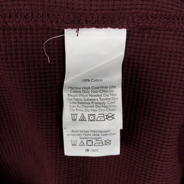 Eddie Bauer Thermal T-Shirt, Waffle, Men's Size M cotton Red type red-purple Vintage Second Hand