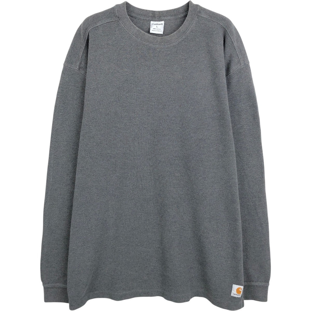 Carhartt Thermal Long T-Shirt, Waffle, Men's Size L cotton gray type Vintage Second Hand