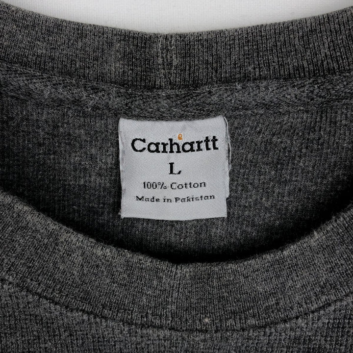 Carhartt Thermal Long T-Shirt, Waffle, Men's Size L cotton gray type Vintage Second Hand