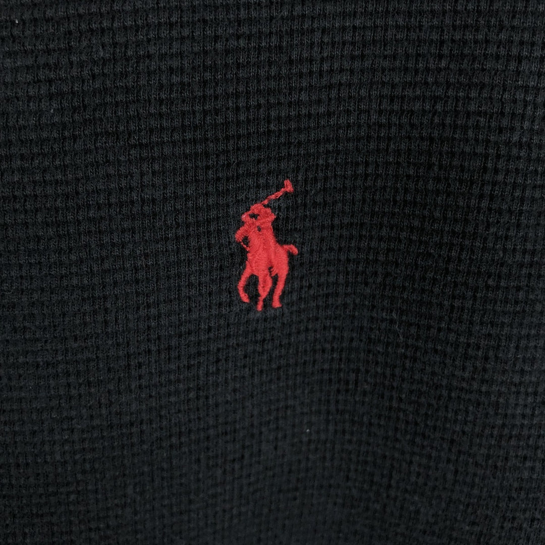 Ralph Lauren POLO RALPH LAUREN SLEEPWEAR Thermal Long T-shirt Waffle Men's L size cotton black type Vintage Second Hand