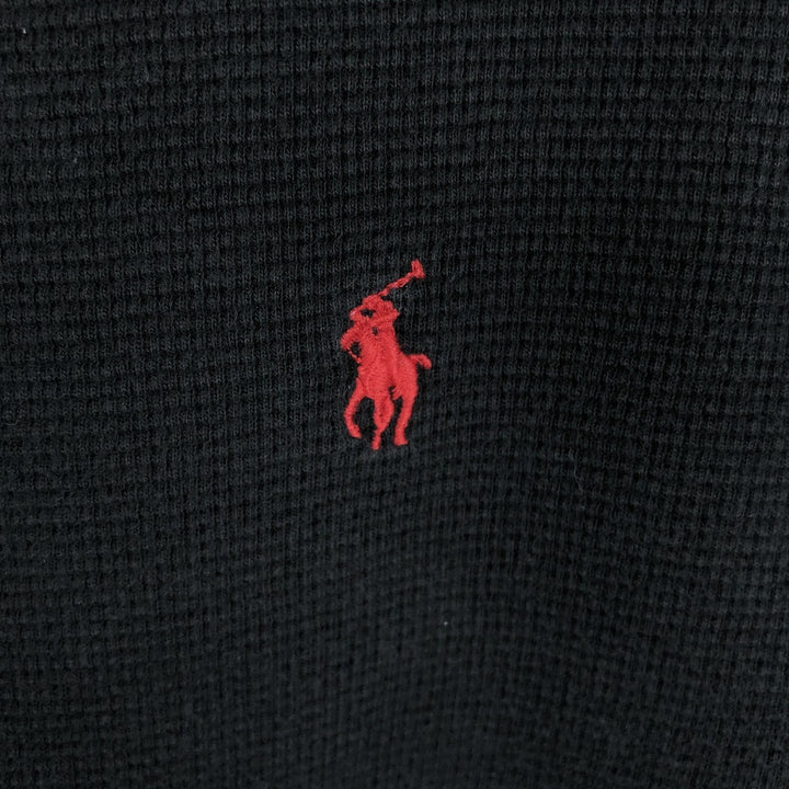 Ralph Lauren POLO RALPH LAUREN SLEEPWEAR Thermal Long T-shirt Waffle Men's L size cotton black type Vintage Second Hand