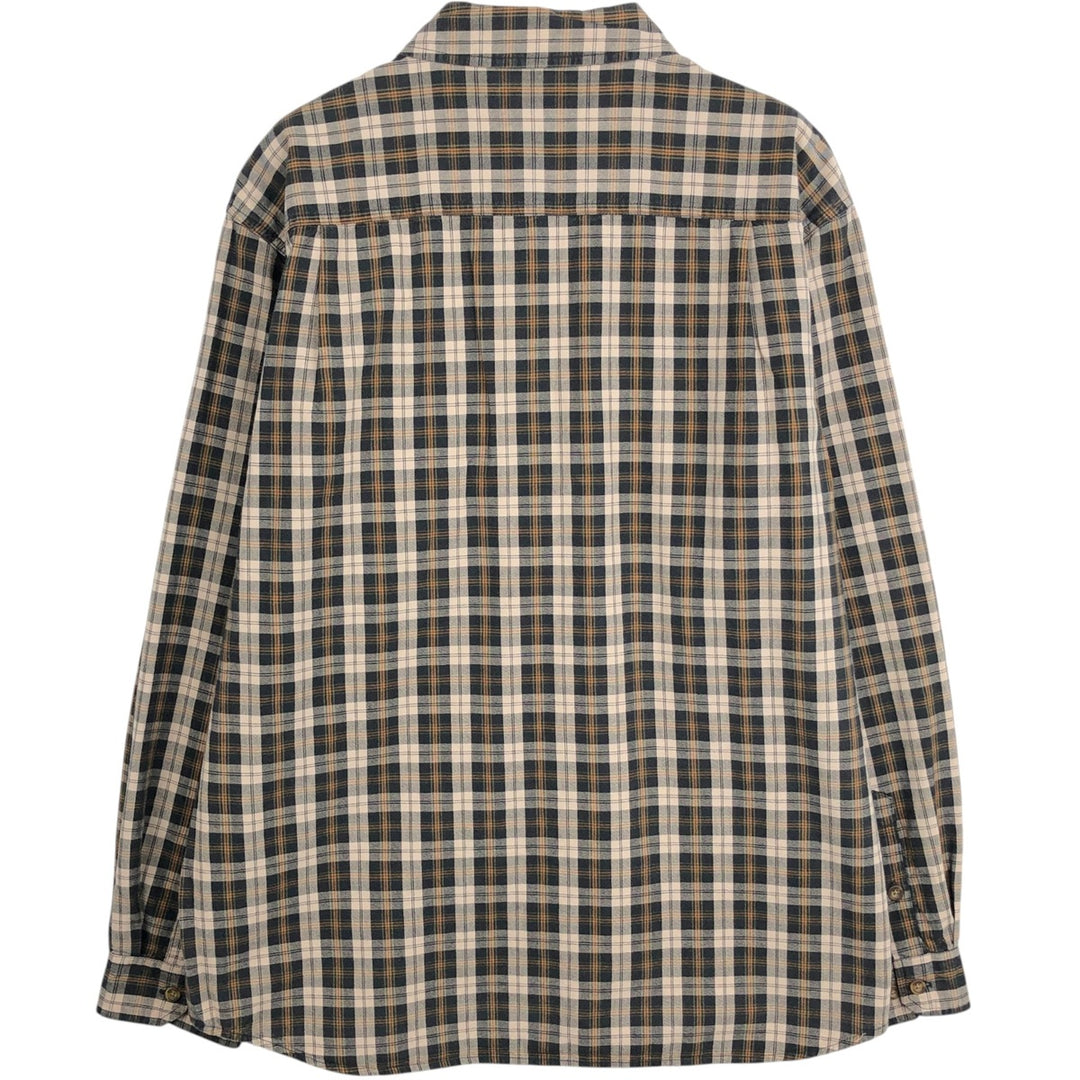 Carhartt Relaxed Fit Check Pattern Long Sleeve Button Down Work Shirt, Men's XL cotton black type Vintage Second Hand