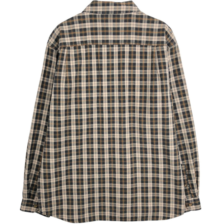 Carhartt Relaxed Fit Check Pattern Long Sleeve Button Down Work Shirt, Men's XL cotton black type Vintage Second Hand