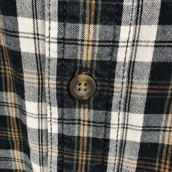 Carhartt Relaxed Fit Check Pattern Long Sleeve Button Down Work Shirt, Men's XL cotton black type Vintage Second Hand