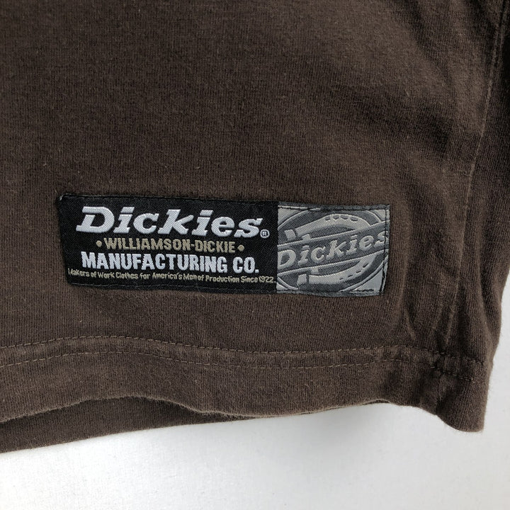 Dickies short-sleeved logo t-shirt, men's size L (approx.) cotton brown type Vintage Second Hand
