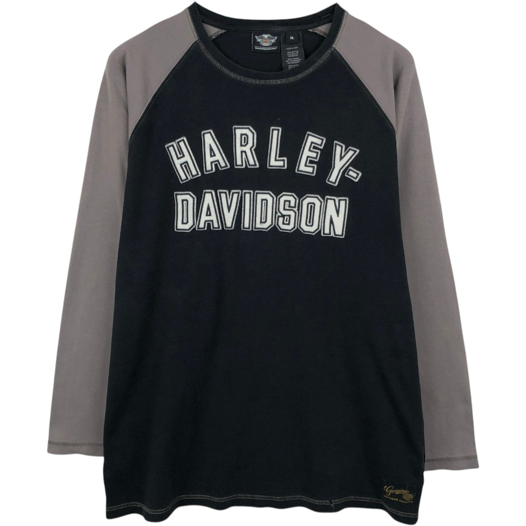 Harley-Davidson Motorcycle Long Sleeve T-Shirt, Men's Size XL cotton black type Vintage Second Hand