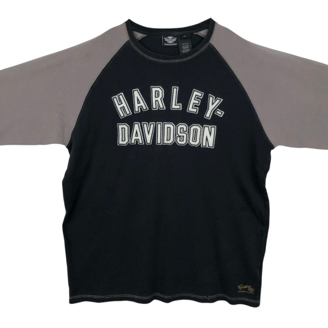 Harley-Davidson Motorcycle Long Sleeve T-Shirt, Men's Size XL cotton black type Vintage Second Hand