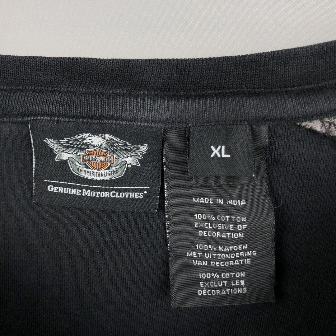 Harley-Davidson Motorcycle Long Sleeve T-Shirt, Men's Size XL cotton black type Vintage Second Hand