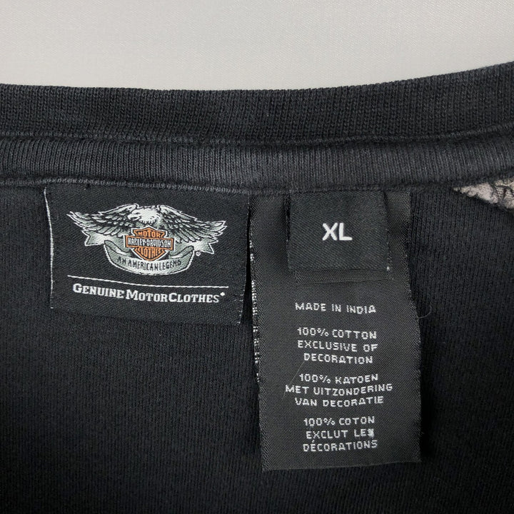Harley-Davidson Motorcycle Long Sleeve T-Shirt, Men's Size XL cotton black type Vintage Second Hand