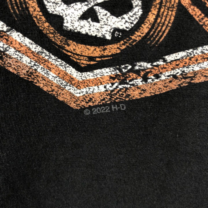 Harley-Davidson Eagle Pattern Motorcycle Long-Sleeve T-Shirt (Men's Size L) cotton black type Vintage Second Hand