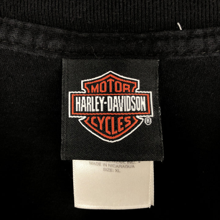 Harley-Davidson Eagle Pattern Motorcycle Long Sleeve T-Shirt, Men's Size XL cotton black type Vintage Second Hand