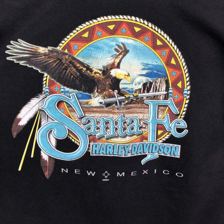 Harley-Davidson Eagle Pattern Motorcycle Long Sleeve T-Shirt, Men's Size XL cotton black type Vintage Second Hand