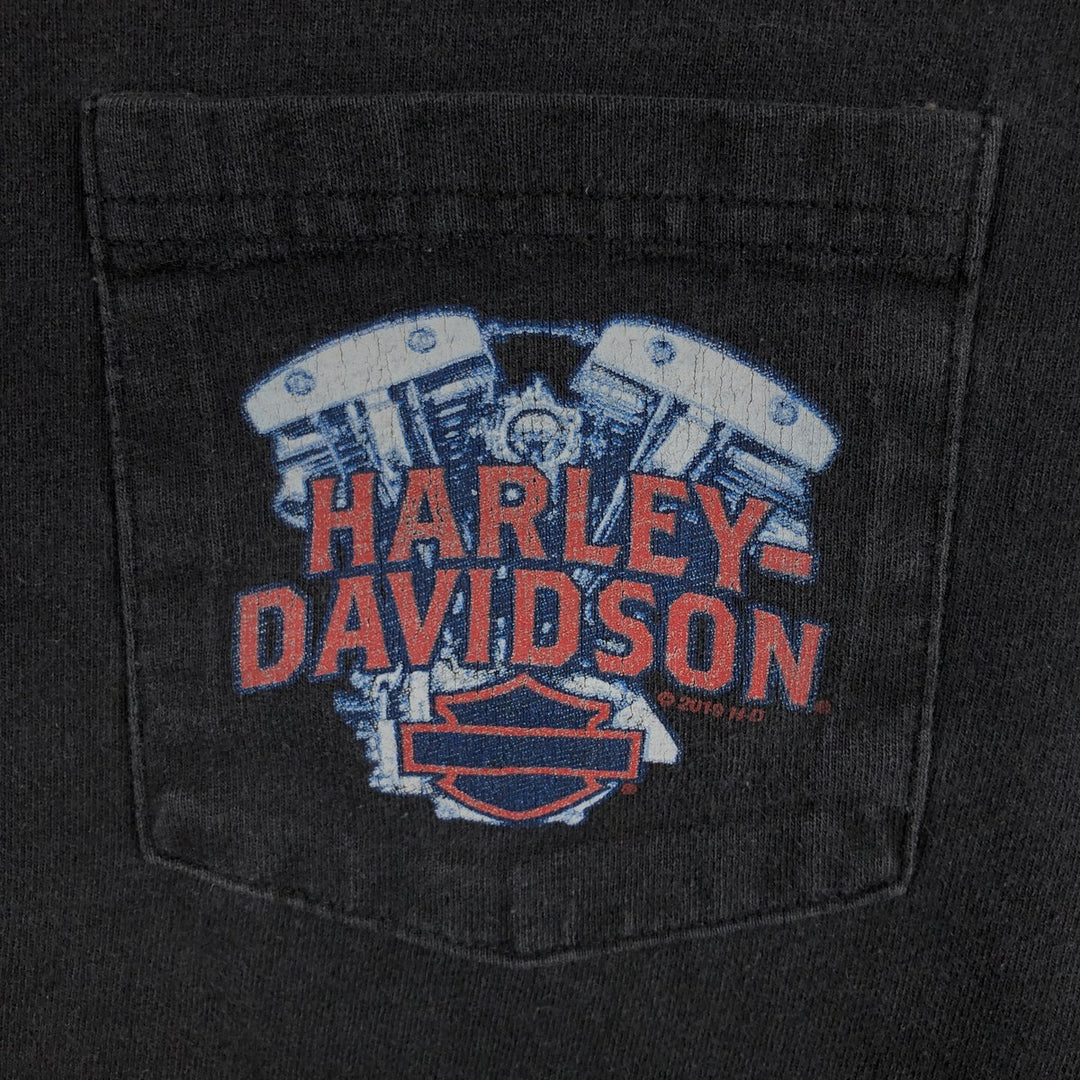 Harley-Davidson Long Sleeve T-Shirt, Men's Size L cotton black type Vintage Second Hand