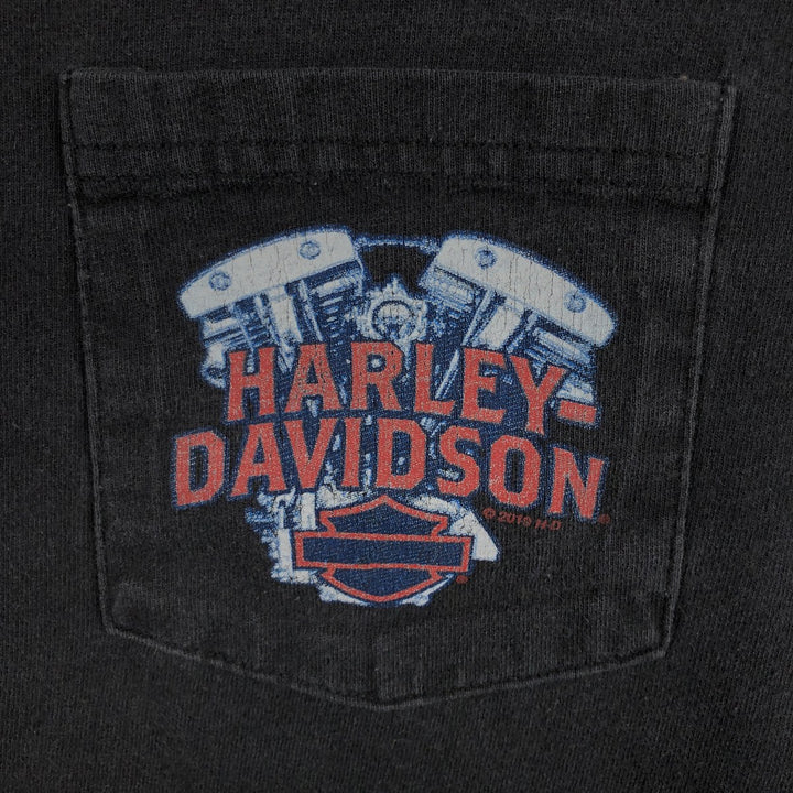Harley-Davidson Long Sleeve T-Shirt, Men's Size L cotton black type Vintage Second Hand