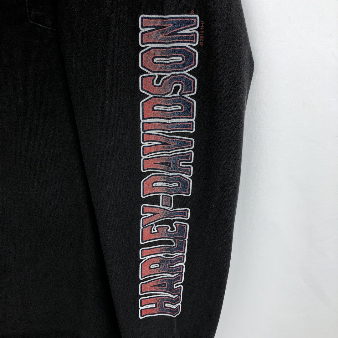 Harley-Davidson Long Sleeve T-Shirt, Men's Size L cotton black type Vintage Second Hand