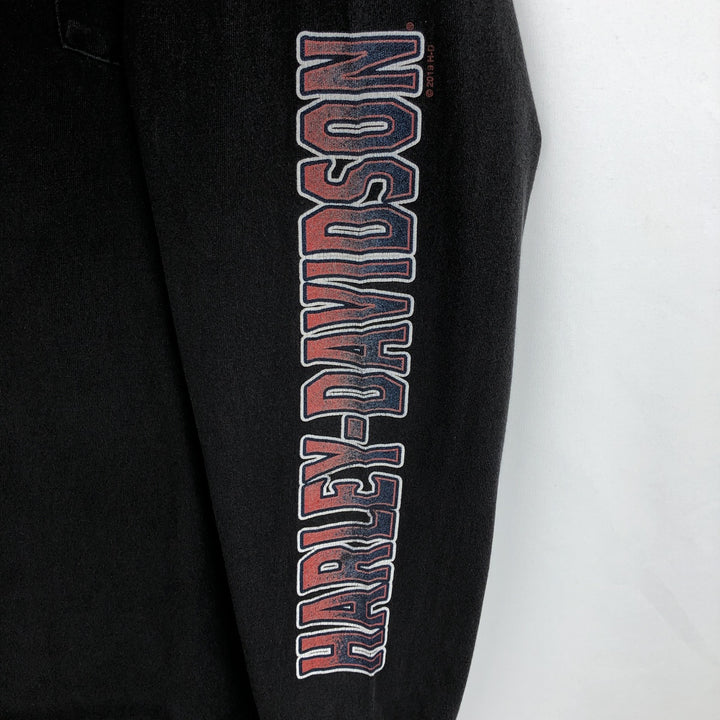 Harley-Davidson Long Sleeve T-Shirt, Men's Size L cotton black type Vintage Second Hand