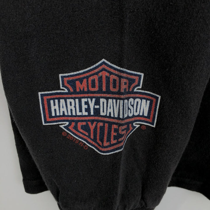 Harley-Davidson Long Sleeve T-Shirt, Men's Size L cotton black type Vintage Second Hand