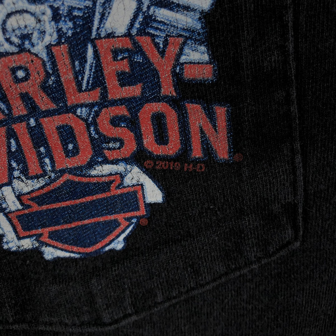 Harley-Davidson Long Sleeve T-Shirt, Men's Size L cotton black type Vintage Second Hand