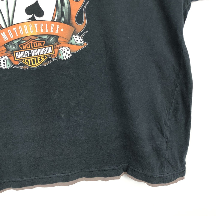 Harley-Davidson Motorcycle Fire Pattern Long Sleeve T-Shirt, Men's XL cotton black type Vintage Second Hand