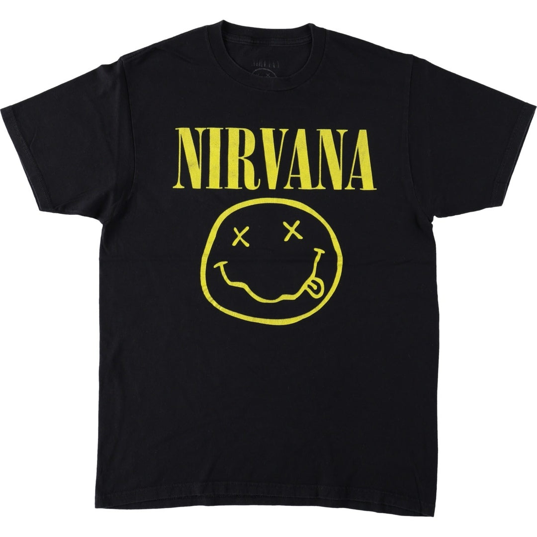 NIRVANA Nirvana Band T-Shirt, Men's Size Medium, Rock cotton black type Vintage Second Hand