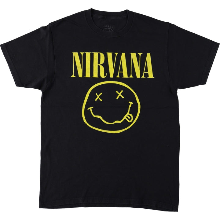 NIRVANA Nirvana Band T-Shirt, Men's Size Medium, Rock cotton black type Vintage Second Hand