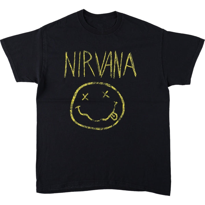 NIRVANA Nirvana Band T-shirt, Band T, Men's M size cotton black type Vintage Second Hand