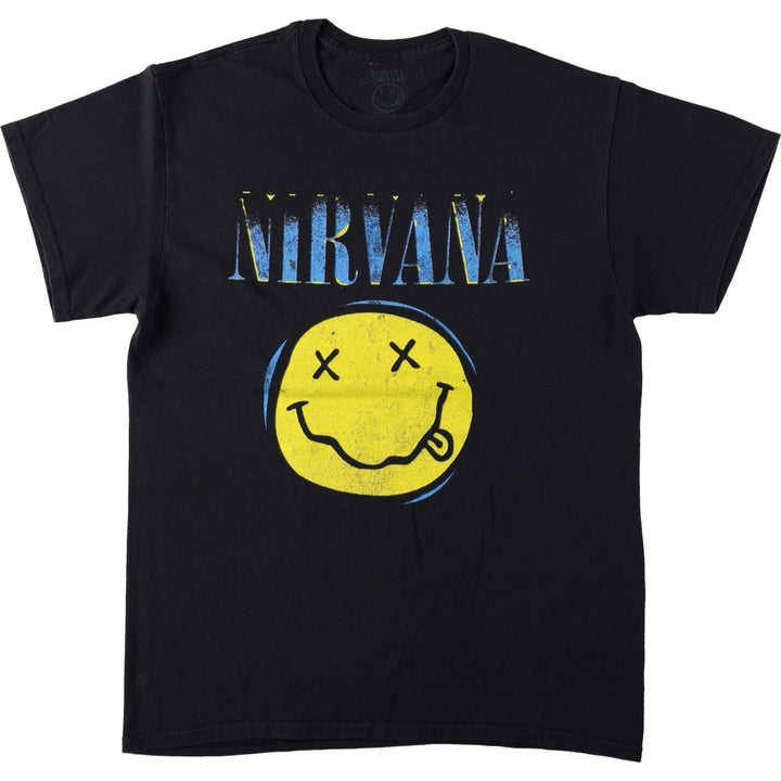 NIRVANA Nirvana Band T-shirt, Band T, Men's M size cotton black type Vintage Second Hand