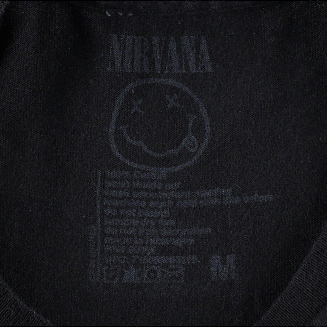 NIRVANA Nirvana Band T-shirt, Band T, Men's M size cotton black type Vintage Second Hand