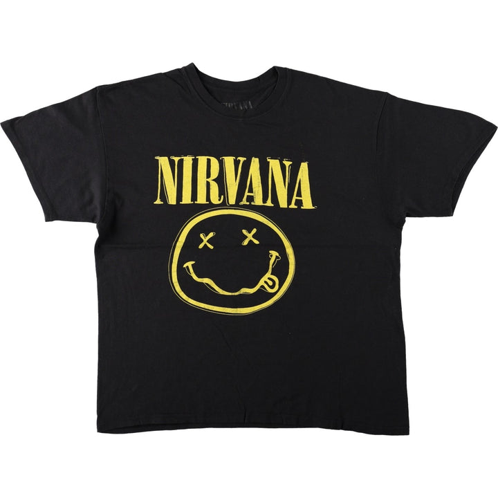 NIRVANA Nirvana Band T-shirt, Band T, Men's M size cotton black type Vintage Second Hand