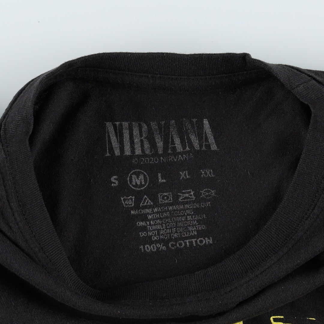 NIRVANA Nirvana Band T-shirt, Band T, Men's M size cotton black type Vintage Second Hand