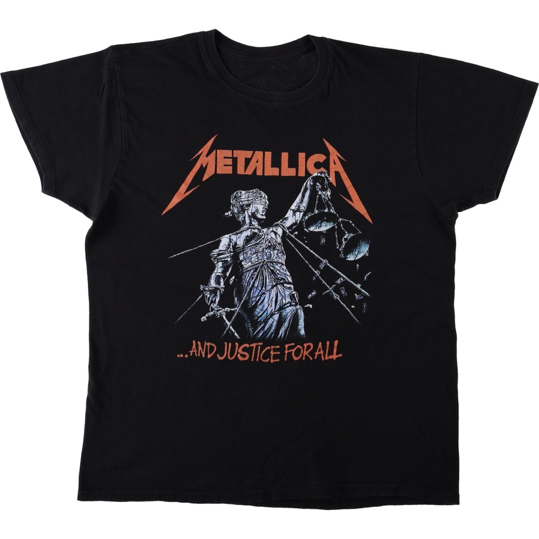 METALLICA Metallica Band T-shirt Band T Men's L size cotton black type Vintage Second Hand