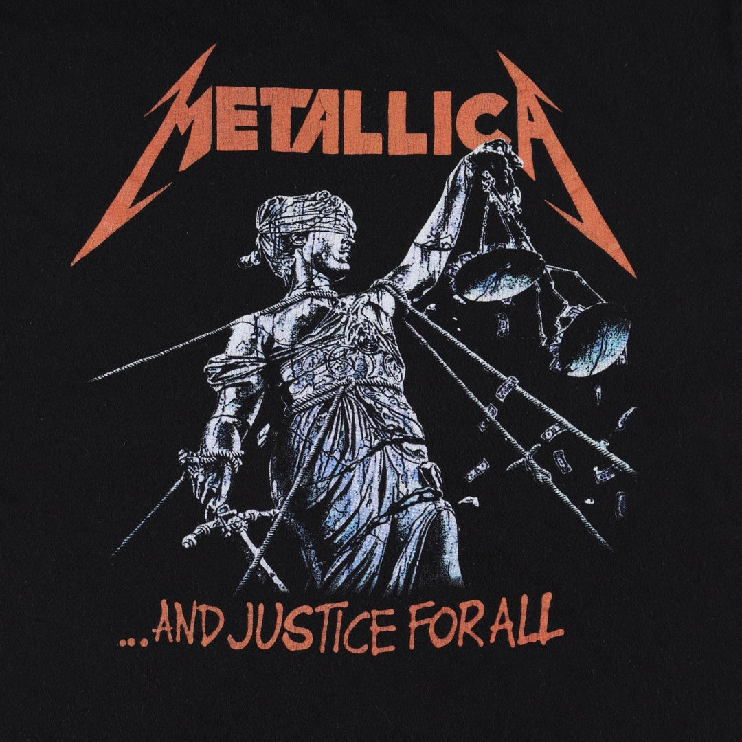 METALLICA Metallica Band T-shirt Band T Men's L size cotton black type Vintage Second Hand