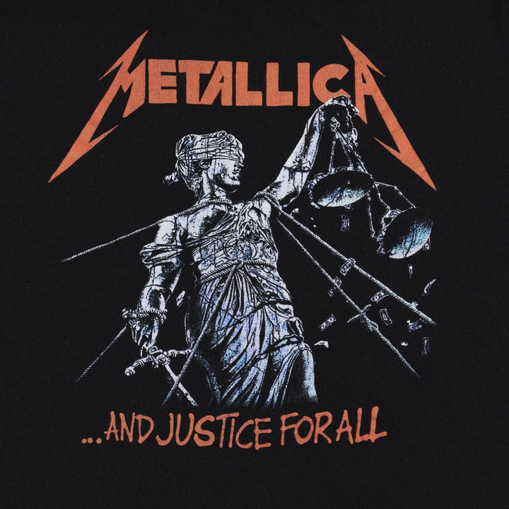 METALLICA Metallica Band T-shirt Band T Men's L size cotton black type Vintage Second Hand