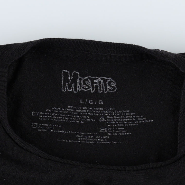 MISFITS Misfits Band T-shirt, Band T, Men's L size cotton black type Vintage Second Hand