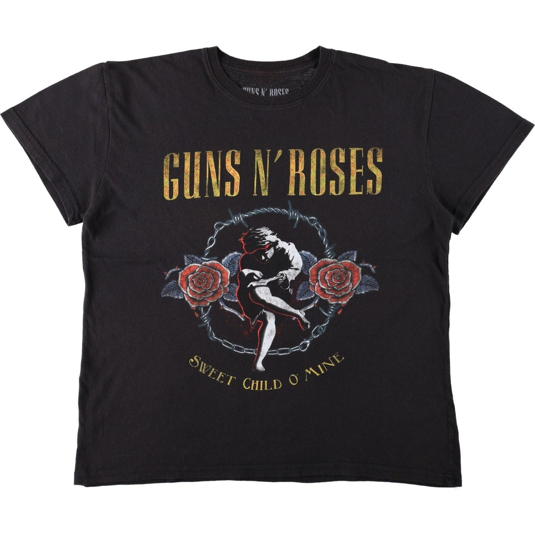 GUNS N' ROSES Guns N' Roses Band T-shirt Band T Men's L size cotton black type Vintage Second Hand
