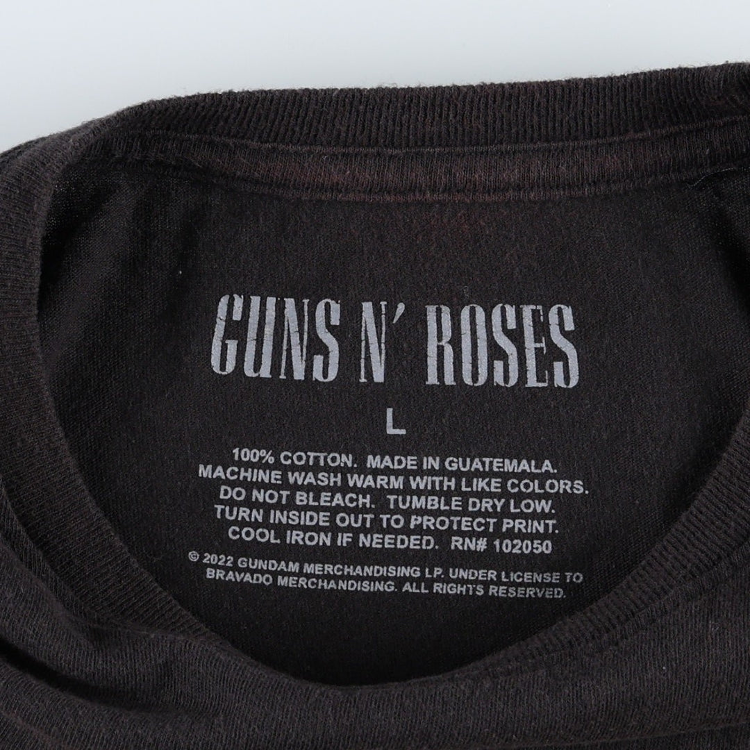 GUNS N' ROSES Guns N' Roses Band T-shirt Band T Men's L size cotton black type Vintage Second Hand