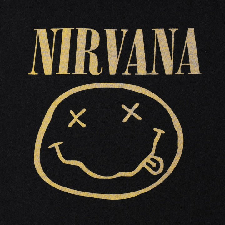 Gildan GILDAN NIRVANA Nirvana Band T-shirt Band T Men's L size cotton black type Vintage Second Hand
