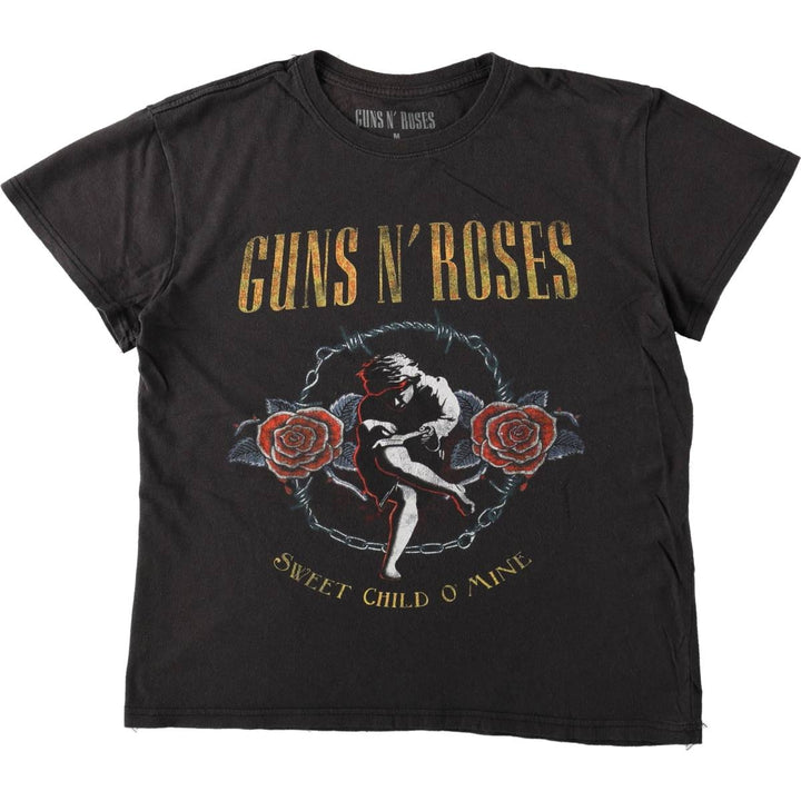 Guns N' Roses Band T-shirt, Men's M size cotton black type Vintage Second Hand