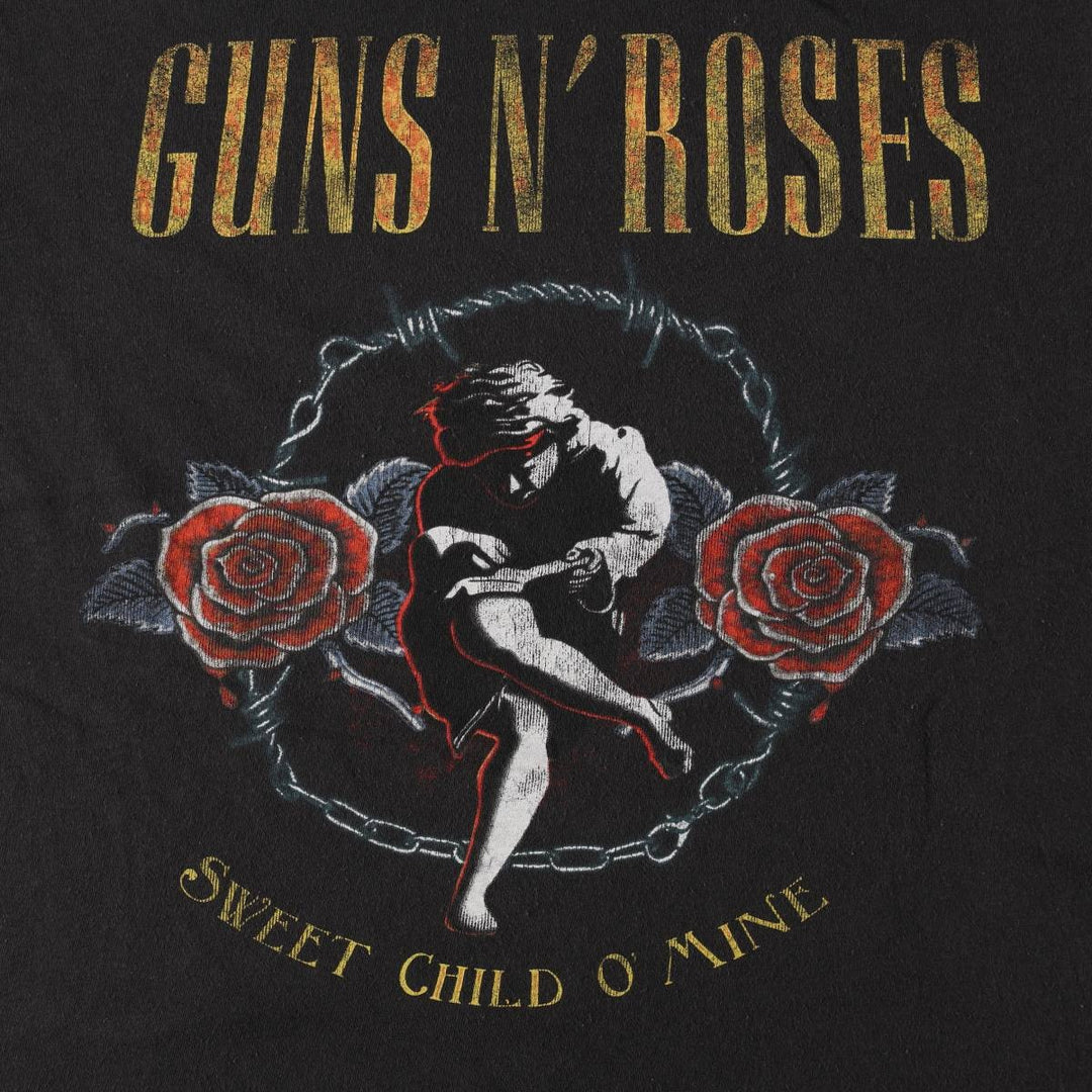 Guns N' Roses Band T-shirt, Men's M size cotton black type Vintage Second Hand