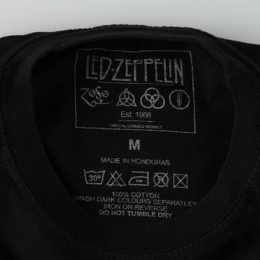 Led Zeppelin Band T-shirt, Band T, Men's M size cotton black type Vintage Second Hand